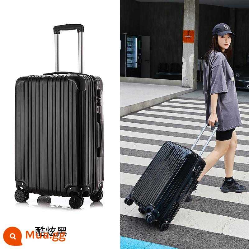 Vali nữ nhỏ 20 inch vali nam sinh viên chắc chắn và bền Bánh xe im lặng Hộp đựng xe đẩy mật khẩu nhẹ 22 inch - Phong cách phổ quát màu đen