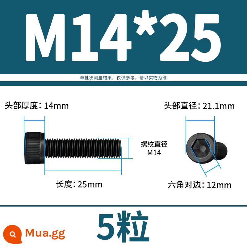 Vít lục giác bên trong bu lông cường độ cao 12.9 đầu cốc hình trụ đầu vít đầy đủ răng M3M4M5M6M8M10M12 - M14*25(5 viên