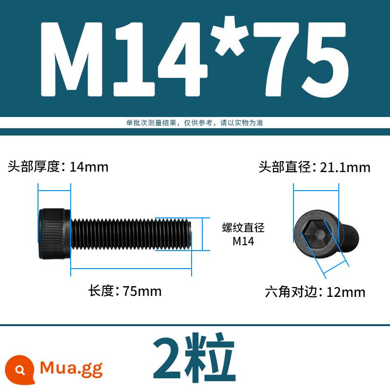 Vít lục giác bên trong bu lông cường độ cao 12.9 đầu cốc hình trụ đầu vít đầy đủ răng M3M4M5M6M8M10M12 - M14*75(2 viên