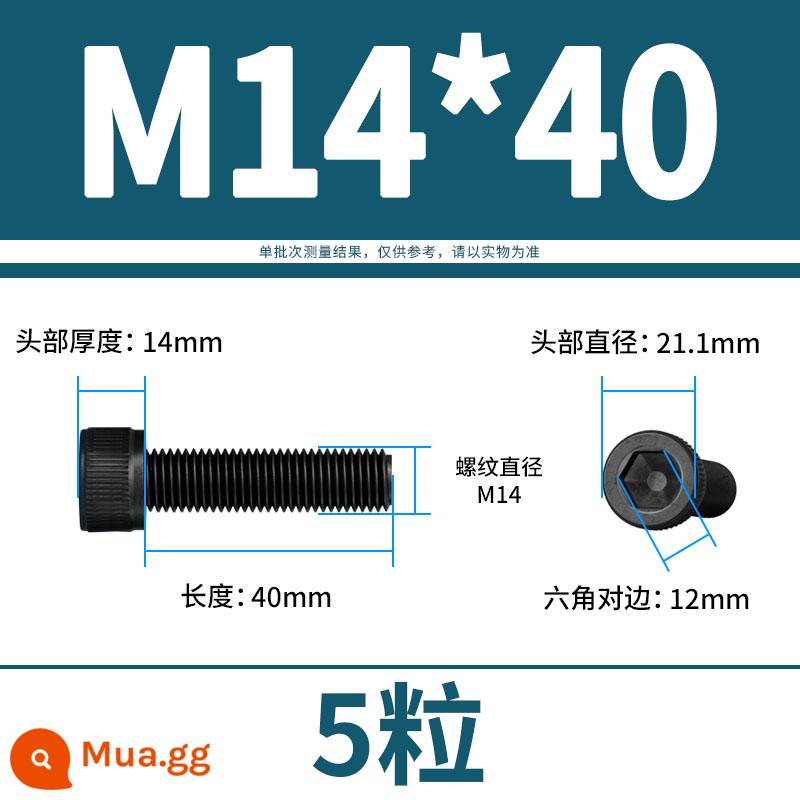 Vít lục giác bên trong bu lông cường độ cao 12.9 đầu cốc hình trụ đầu vít đầy đủ răng M3M4M5M6M8M10M12 - M14*40(5 viên