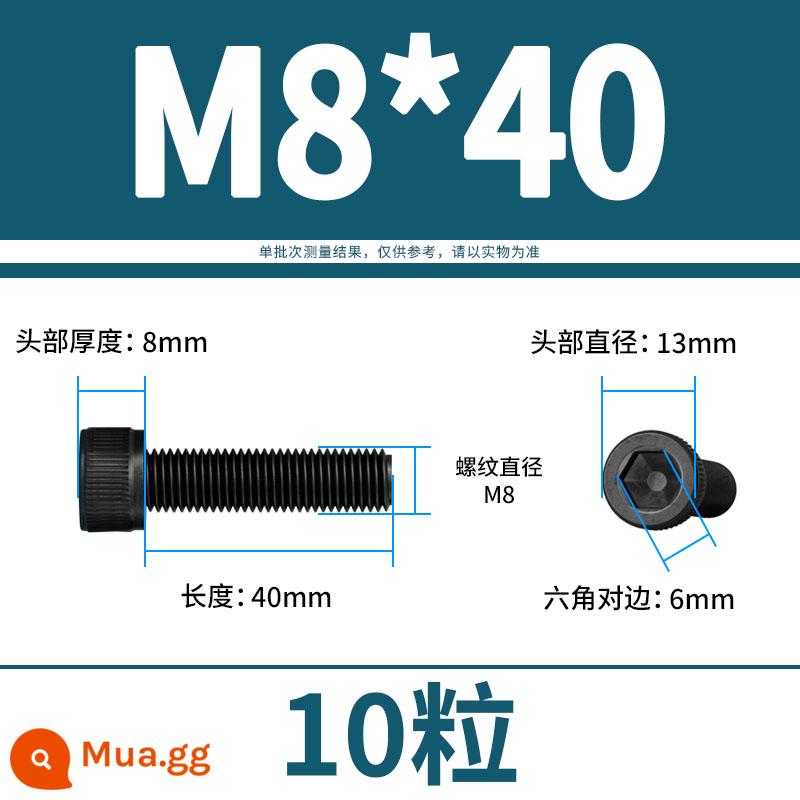 Vít lục giác bên trong bu lông cường độ cao 12.9 đầu cốc hình trụ đầu vít đầy đủ răng M3M4M5M6M8M10M12 - M8*40(10 viên