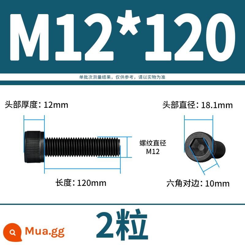 Vít lục giác bên trong bu lông cường độ cao 12.9 đầu cốc hình trụ đầu vít đầy đủ răng M3M4M5M6M8M10M12 - M12*120(2 viên