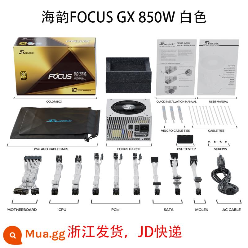 Haiyun FOCUS GX650/750W/850W/1000W máy tính để bàn vàng trắng đầy đủ module nguồn máy tính - FOCUS GX850W màu trắng