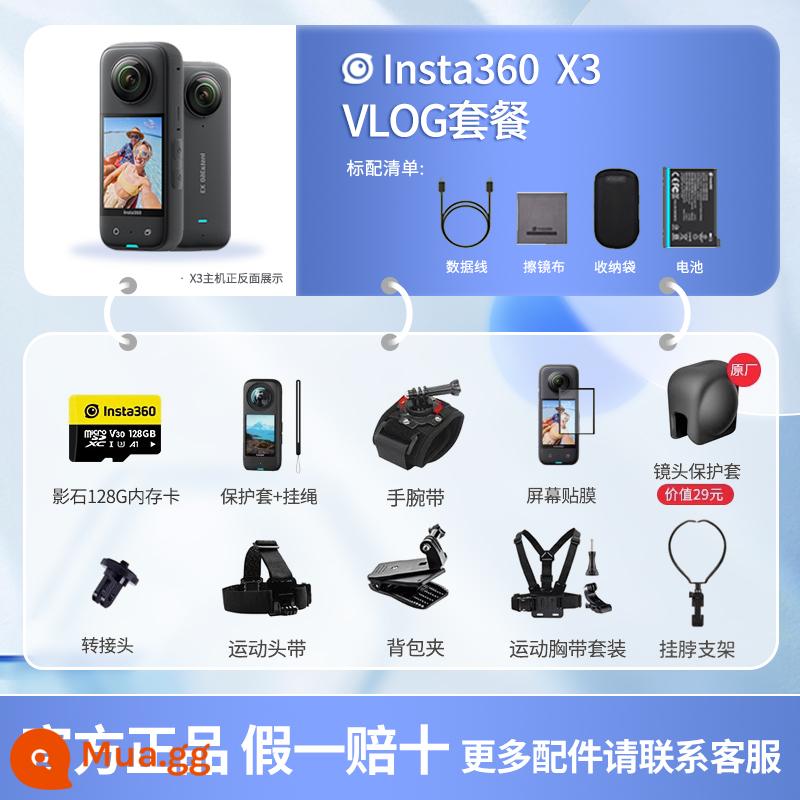 Shadowstone Insta360 X3 Camera Toàn Cảnh Chuyển Động 360 HD Chống Rung Đi Xe Máy - Bộ đồ thể thao cao cấp VOLG ★Giảm giá khi tư vấn