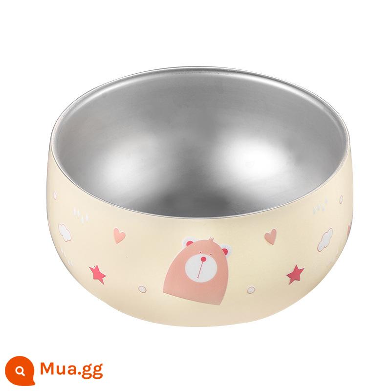 Jinshi ban đầu muỗng nĩa thép không gỉ 304 hộ gia đình bé trẻ em ăn súp muỗng phim hoạt hình bộ đồ ăn có giá trị cao - Bột màu be