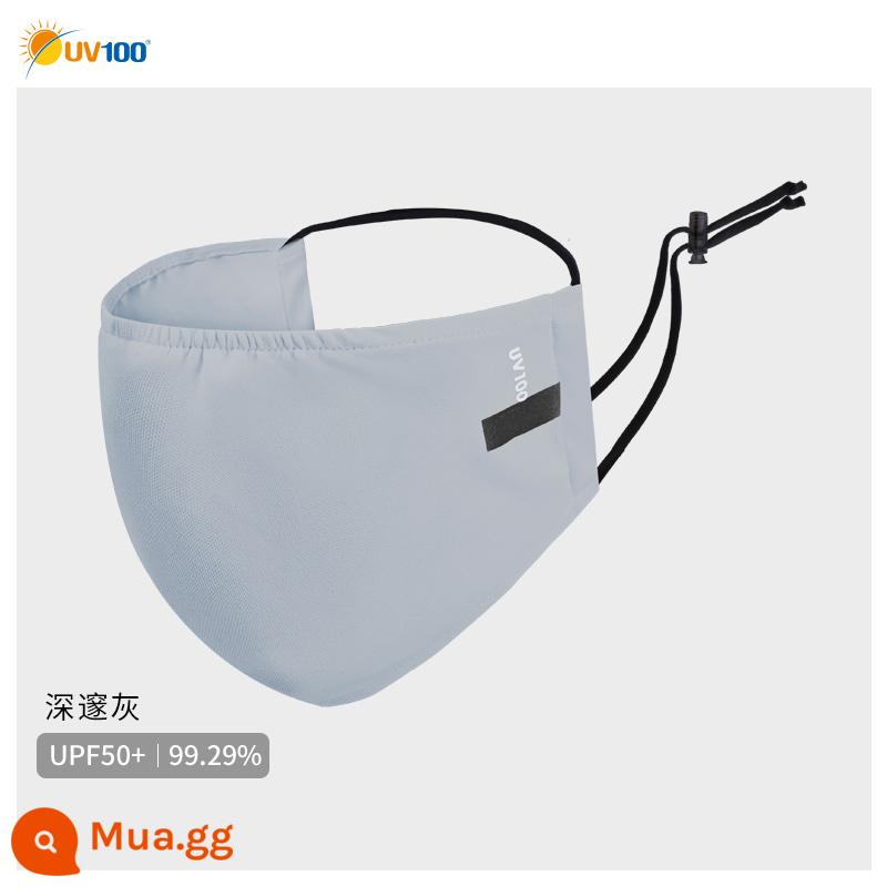 Khẩu trang chống nắng UV100 nam nữ mỏng mùa hè che nắng ngoài trời mặt lái xe khẩu trang chống tia UV 21344 - Màu xám đậm - độ phủ 99,29%