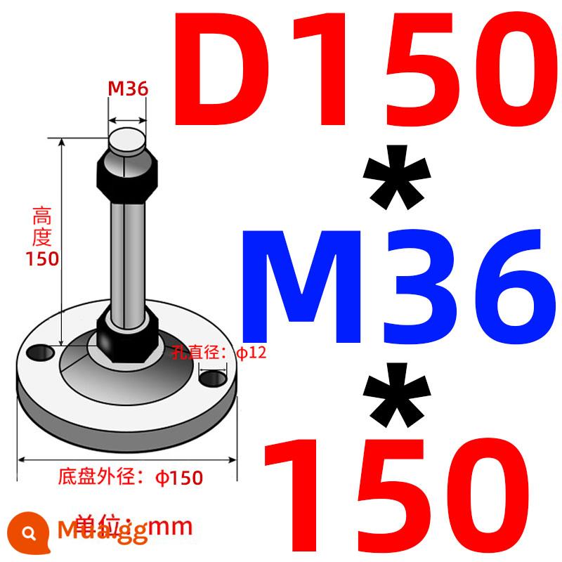 Nặng chân cốc thép carbon m16/m12/m20 máy đệm chân máy vít chân hỗ trợ điều chỉnh chân cố định chân - Khung xe màu be 2 lỗ 150 ốc vít 36*150