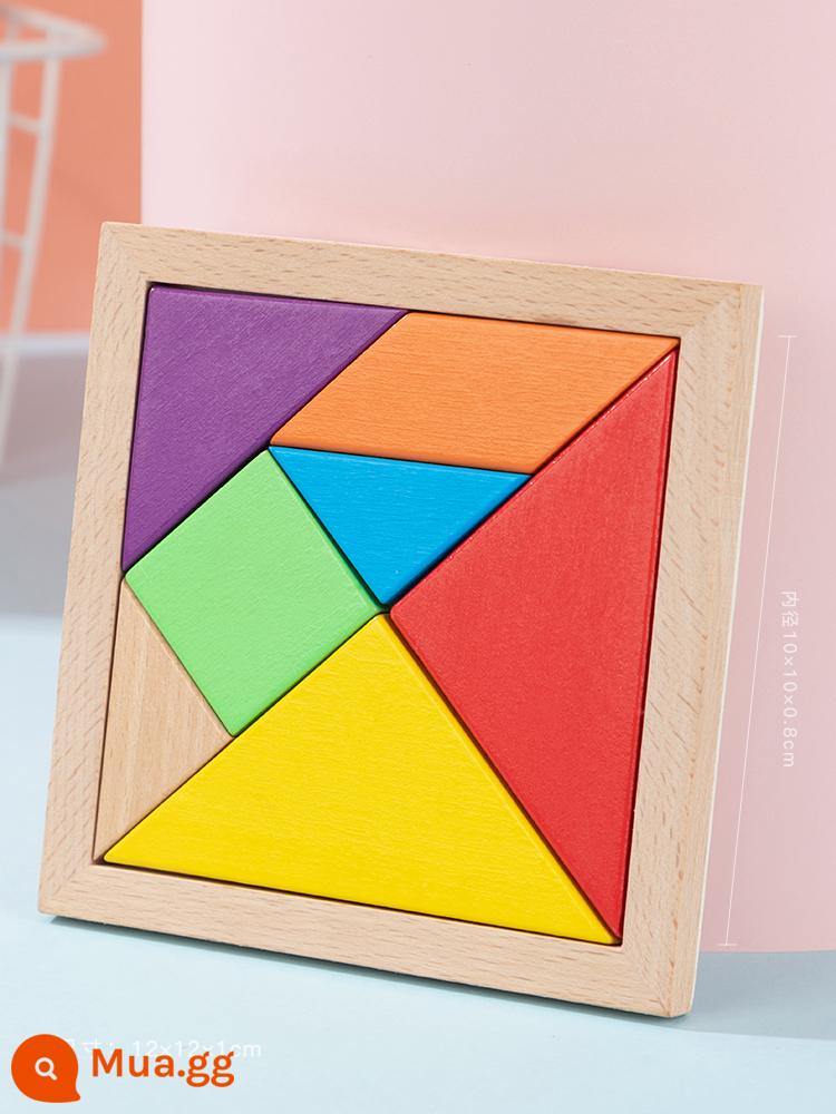 Trẻ Em Tangram Xếp Hình Đồ Chơi Xếp Hình Ba Chiều Khối Xây Dựng Xếp Hình Lắp Ráp Học Sinh Tiểu Học Bằng Gỗ - Tangram 12*12CM (sản phẩm cao cấp/tất cả bằng gỗ sồi) kèm bản vẽ