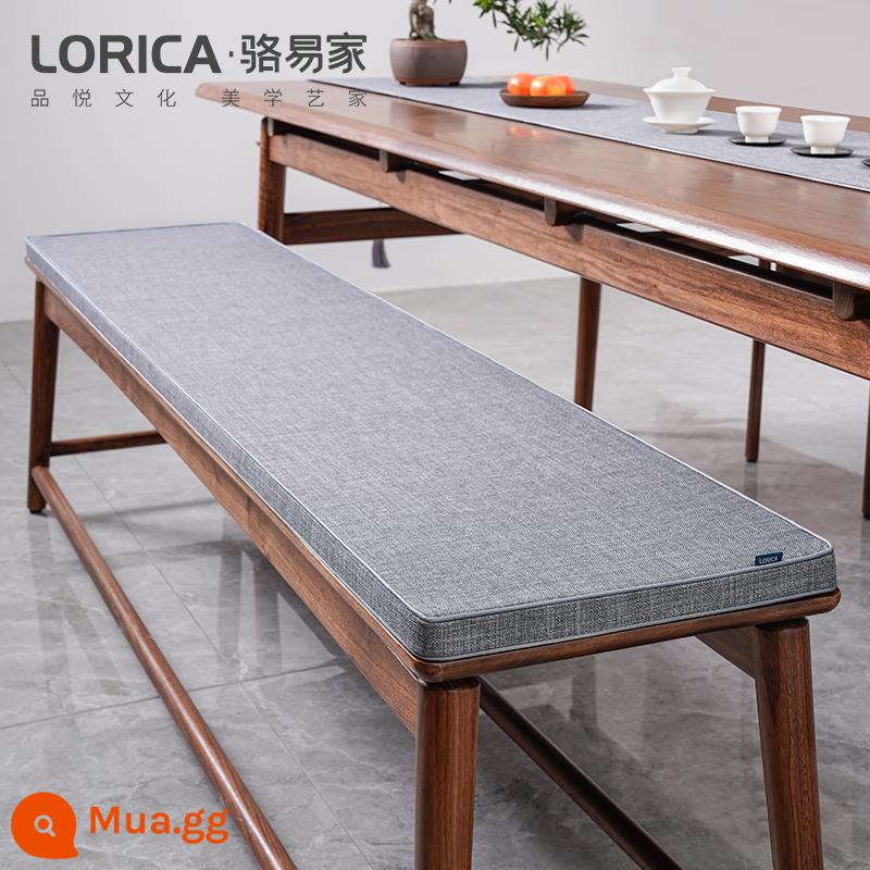 Gỗ gụ sofa đệm tùy chỉnh Trung Quốc gỗ đặc băng ghế dự bị đệm giày phân thẻ ghế ghế ăn vòng tròn ghế trà ghế đệm - Dệt trơn - màu xám