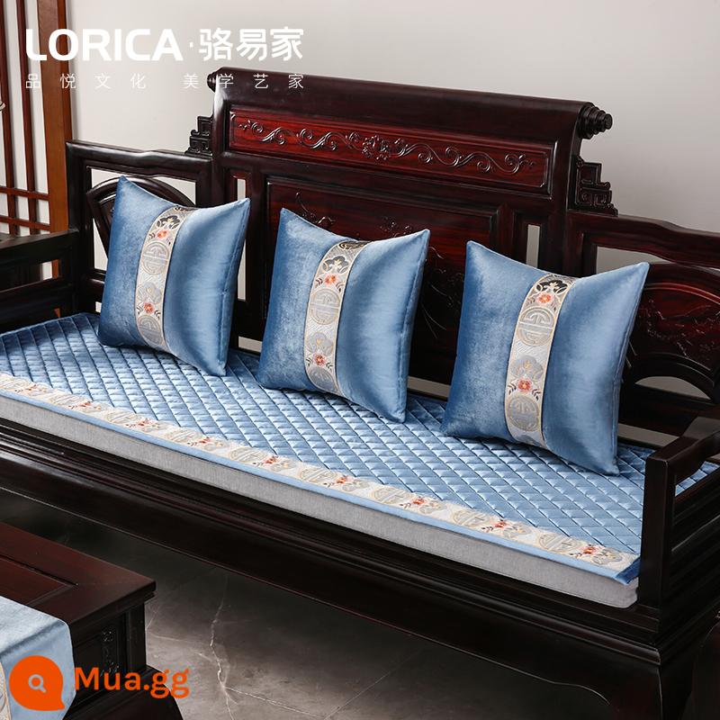 Đệm sofa gỗ gụ phong cách Trung Quốc Đồ nội thất phong cách Trung Quốc mới ghế gỗ chắc chắn đệm sang trọng đệm chống trượt đệm cao cấp tùy chỉnh - Sân khấu mùa xuân - xanh