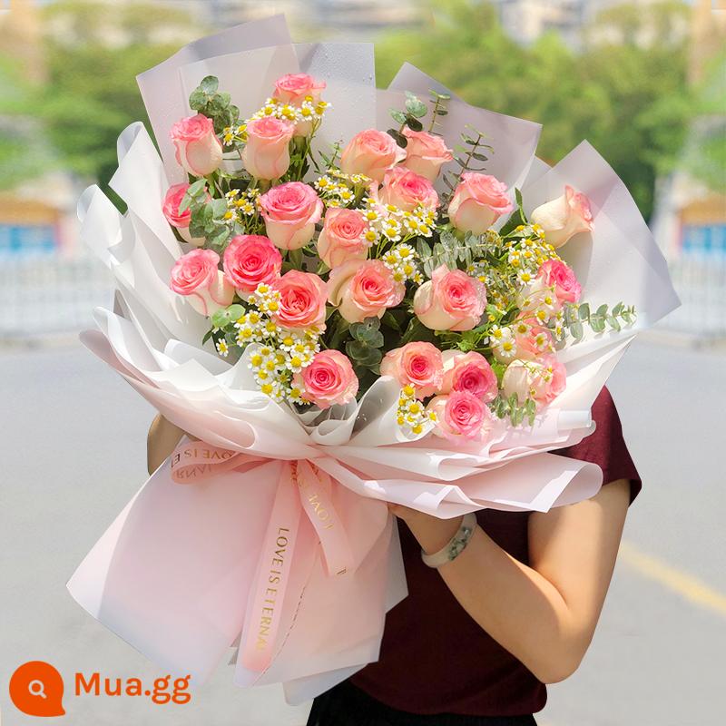 Bó hoa hồng Aisha màu hồng Bắc Kinh Quảng Châu Thâm Quyến Thượng Hải Thành Đô giao hoa sinh nhật thành phố shop hoa giao hàng tận nơi - [Nhẹ nhàng như em] 33 Bó hoa Elsa