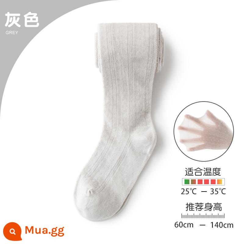 Cô gái mặc pantyhose đồ lót trẻ em mùa xuân và mùa thu pantyhose trẻ em với đôi chân màu trắng vớ một mảnh cho bé mùa đông cộng với lông cừu - Lưới mùa hè xám [1 gói] thích hợp với nhiệt độ 25~35°C