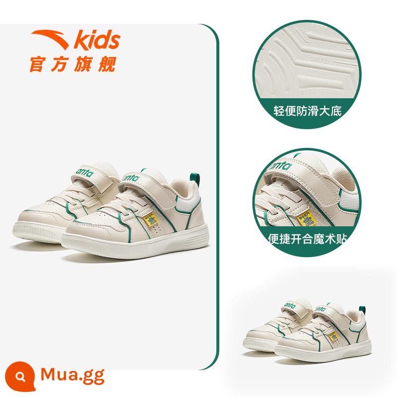 Giày Thể Thao Trẻ Em ANTA Xuân Mới 2024 Giày Sneaker Phong Cách Quốc Gia Trẻ Em Giày Trắng Chống Mòn Và Đa Năng Giày Bé Trai - Xám bùn/xanh malachit/trắng ngà-1