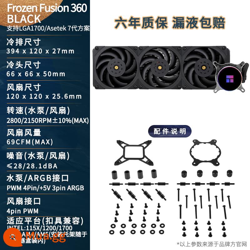 Quạt tản nhiệt CPU tản nhiệt nước tích hợp Limin Frozen Magic 360/240ARGB - Frozen Fusion 360 BLACK Matte Phiên bản Frozen Fusion