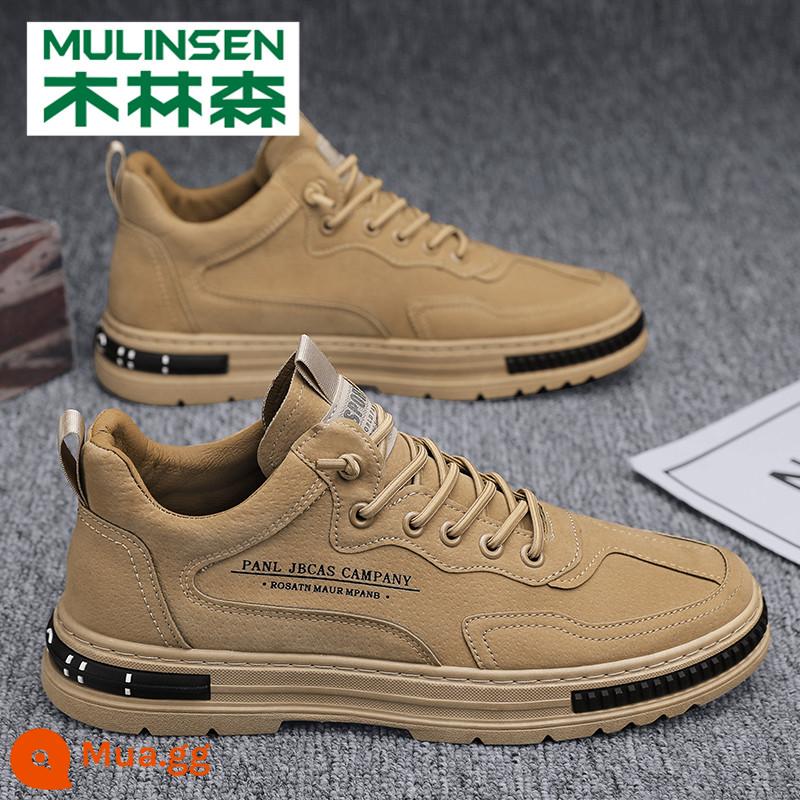 Giày Nam Mulinsen Thu Đông 2022 Giày Sneaker Thể Thao Thời Trang Mới Giày Da Dụng Cụ Plus Nhung Giày Cotton Martin - 25 kaki