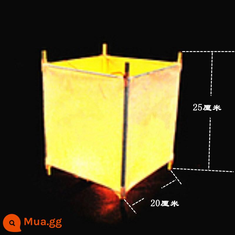 Năm mới trống vẽ tay tự làm đèn lồng chất liệu di động phong cách cổ xưa đèn lồng cung điện truyền thống Đèn lồng sáng tạo thủ công của trẻ em - Đèn lồng cung đình bốn góc (có kèm sơn)