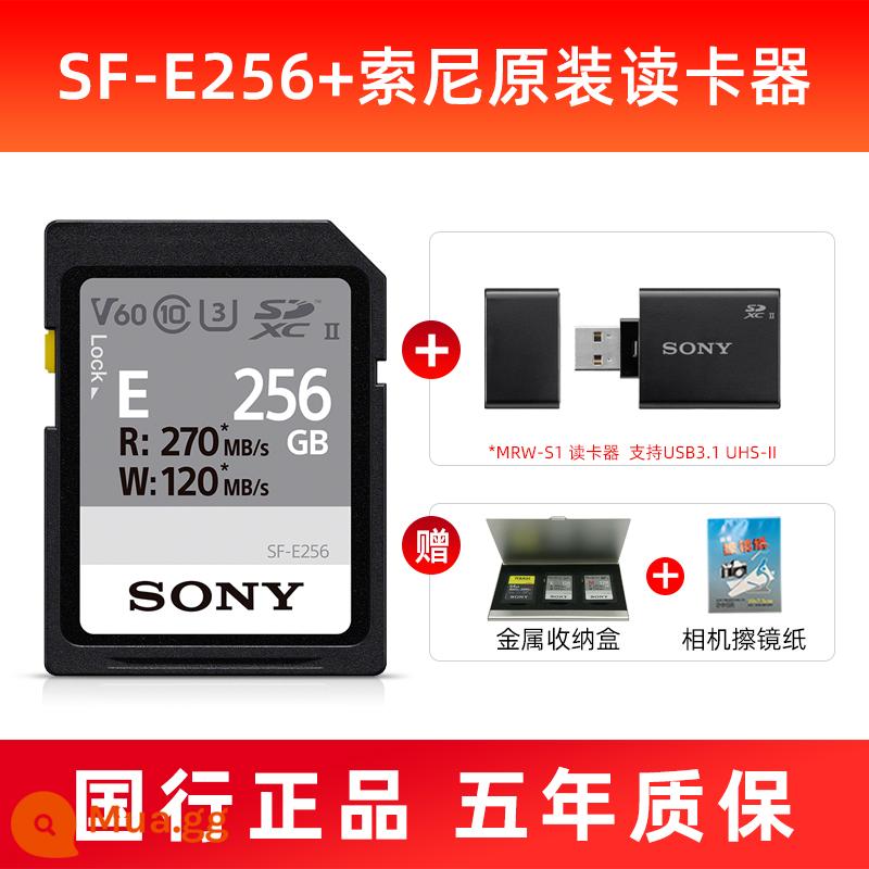 Thẻ nhớ sd Sony/Sony thẻ nhớ máy ảnh 128g v60 thẻ nhớ SF-E128 tốc độ cao Thẻ nhớ A7M4 ZV1 - Đầu đọc thẻ 256G+Sony MRW-S1 [đi kèm hộp thẻ kim loại]