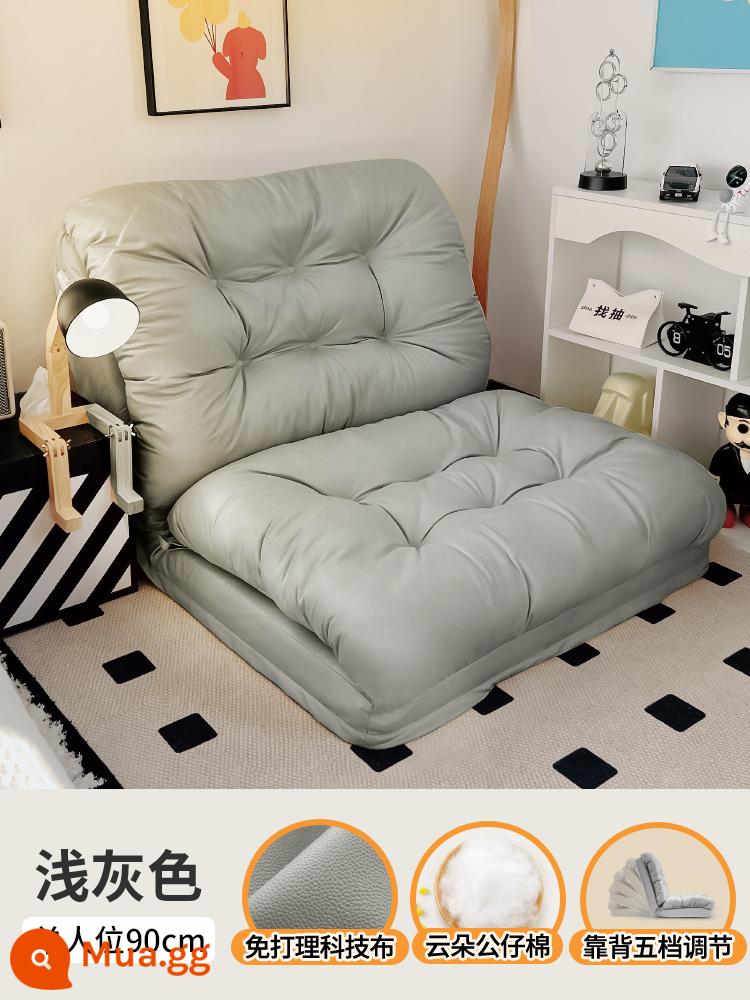 Sofa lười có thể nằm và ngủ đệm chiếu tatami ban công phòng ngủ ký túc xá gấp đôi sofa giường đơn lưới đỏ - Chất liệu bông búp bê màu xám nhạt [90*260 cực lớn]