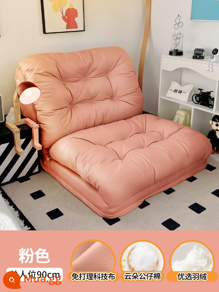 Sofa lười có thể nằm và ngủ đệm chiếu tatami ban công phòng ngủ ký túc xá gấp đôi sofa giường đơn lưới đỏ - Màu hồng [90*260 cực lớn] lông tơ + bông búp bê