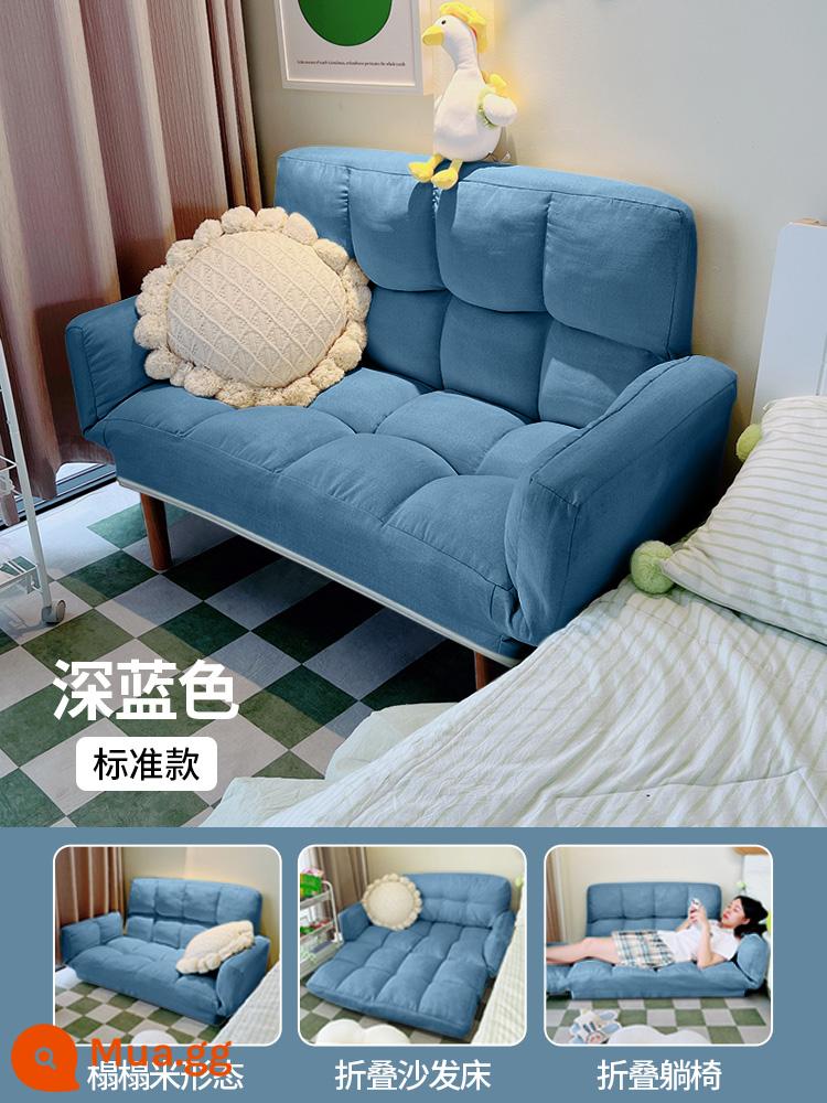 Căn hộ nhỏ ghế sofa lười phòng ngủ đôi lưới màu đỏ ghế sofa trải chiếu tatami giải trí có thể nằm xuống và ngủ cho thuê phòng ghế sofa nhỏ - [Mẫu tiêu chuẩn] Màu xanh đậm