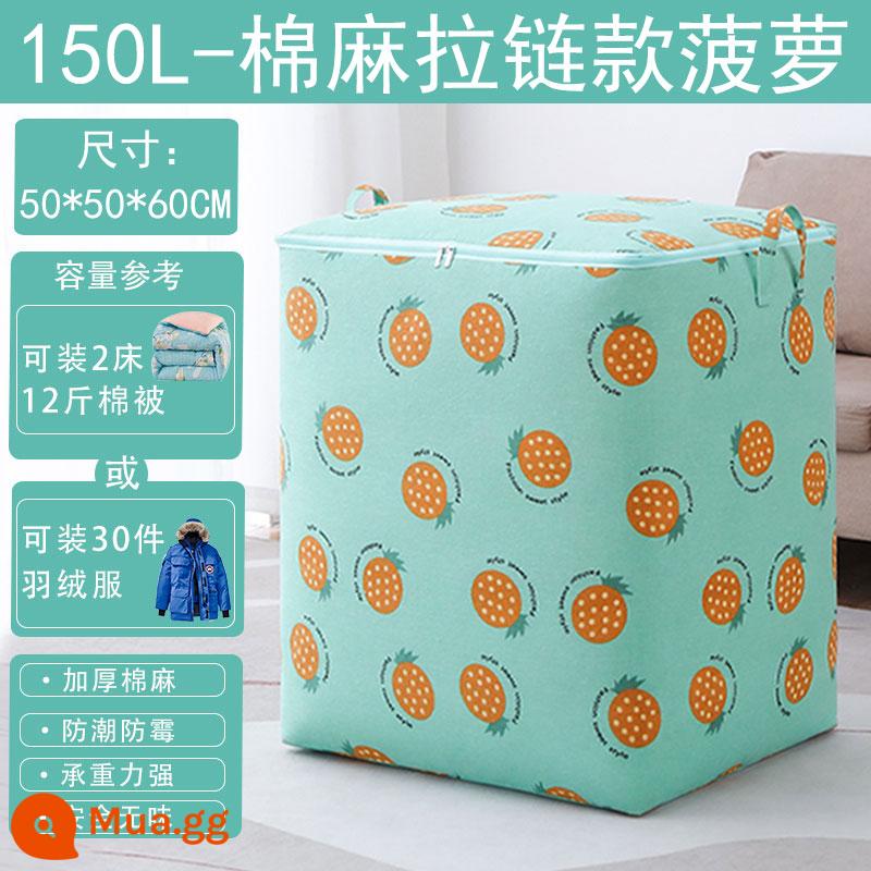 Túi nén cotton và vải lanh công suất lớn ký túc xá sinh viên đặc biệt lưu trữ chăn quần áo hoàn thiện hiện vật di chuyển túi đóng gói - Big Mac nâng cấp dứa 100L [50*40*50CM]