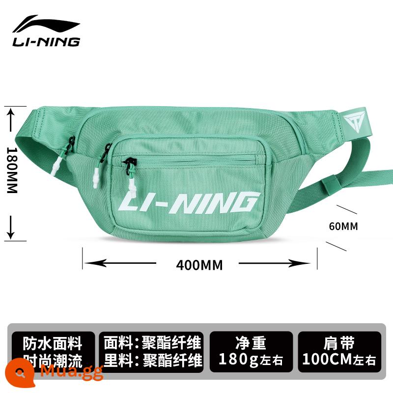 Túi thắt lưng Li Ning dành cho nam, thiết bị chạy bộ ngoài trời đa chức năng mới đeo vai ánh sáng thời trang, túi thể thao Messenger, túi đeo ngực nữ - [Phong cách giống nhau cho nam và nữ] Túi chống thấm nước - Túi thắt lưng màu xanh bạc hà [Chính thức]