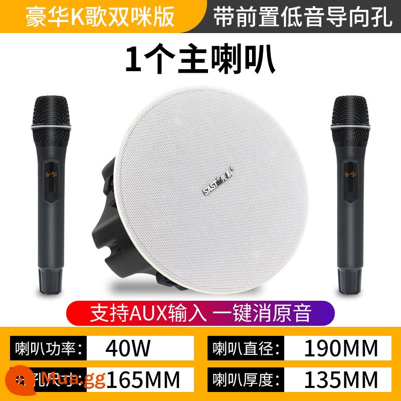 Xianke Giọng nói thông minh không dây Bluetooth Trần phát sóng âm thanh Loa trần treo Loa trần Nhúng trong nhà Nhà thương mại Phòng khách đặc biệt Xung quanh trung tâm mua sắm Nền cửa hàng Phòng ăn âm nhạc - [Phiên bản micro đơn và đôi karaoke sang trọng] Loa chính riêng biệt