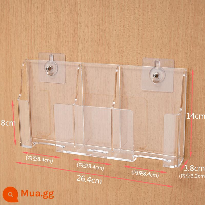 TV điều hòa không khí điều khiển từ xa hộp lưu trữ tường acrylic hộp sạc điện thoại di động hộp treo tường trong suốt kệ treo tường - Nâng cấp lên mẫu điện thoại di động ba khung và nhận miếng dán tường không đục lỗ miễn phí