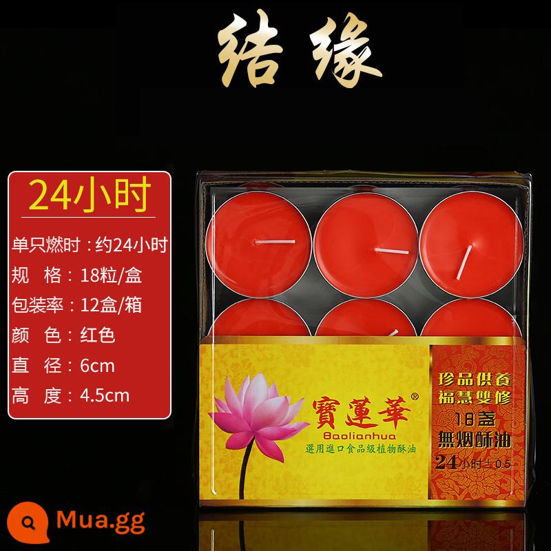 Baolianhua đèn ghee cho đèn Phật 1/2/8/4 giờ 100 viên Su đèn dầu hộ gia đình nến cho đèn ánh sáng dài - 24h 18 viên (đỏ) nguyên hộp 12 hộp