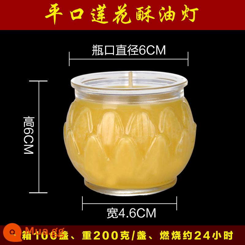 Miệng phẳng sen ghee đèn 24 giờ nến không khói cho đèn Phật đèn thực vật nguyên chất ghee xô nến cho Phật ánh sáng dài - 24 giờ màu vàng