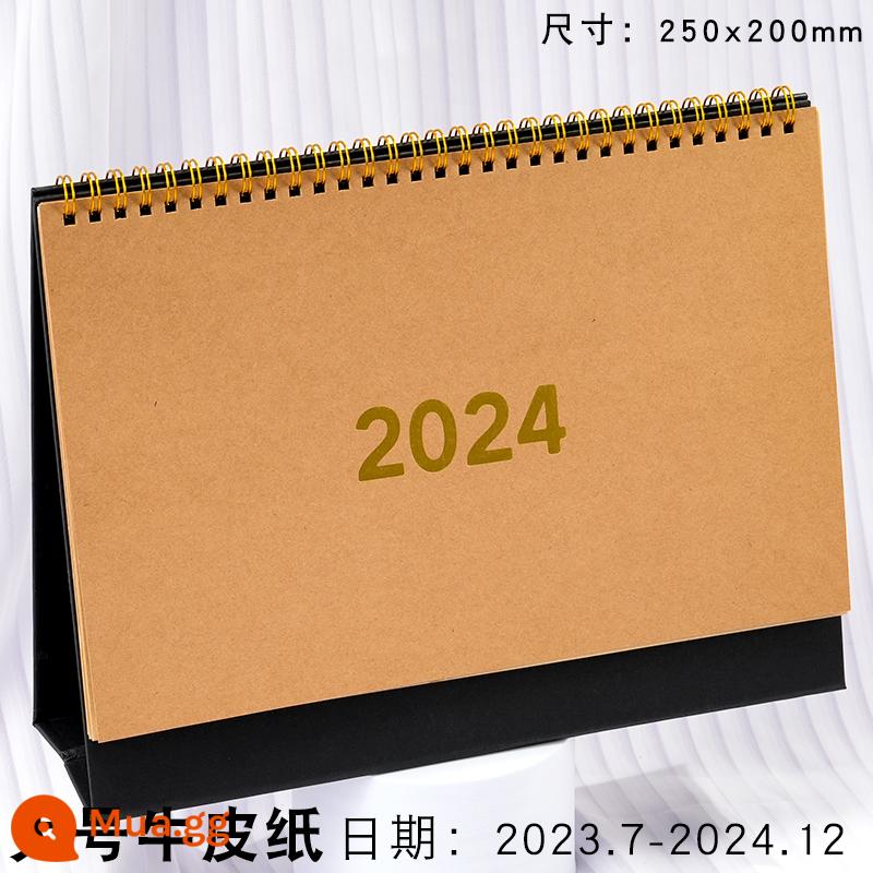 lịch để bàn năm 2023 giấy kraft cổ điển lịch đơn giản notepad trang trí bàn kích thước lớn nửa sau của kỳ thi tuyển sinh sau đại học đếm ngược kế hoạch đăng ký kỷ luật lịch hàng tháng lịch ins gió hàng năm - [Giấy Kraft cỡ lớn] Phiên bản đêm giao thừa 15 tháng (2023.10-2024.12)