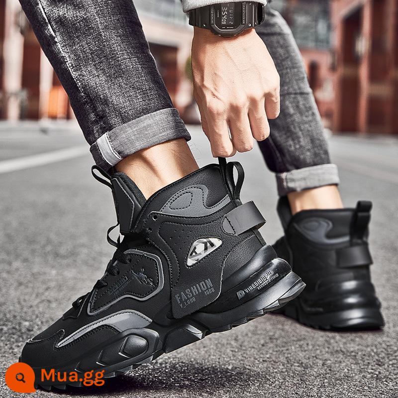 Jordan Gran sneakers nam mùa thu đông bố giày lưới da giày thoáng khí mới nhẹ giày chạy bộ - Đen 10080 (bề mặt da)