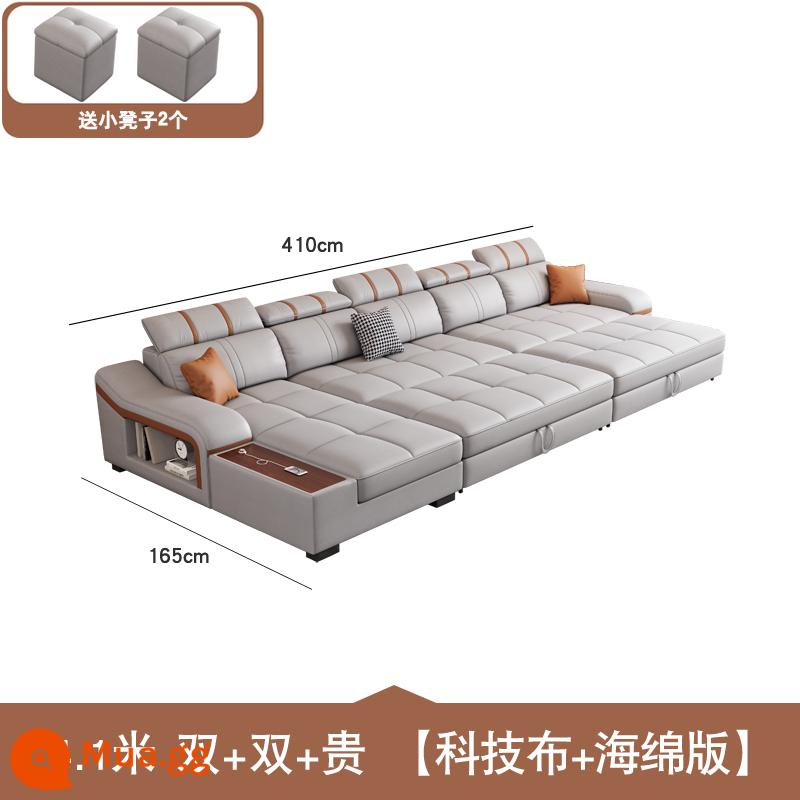 2023 Mới Mèo Xước Vải Đôi Thẳng Sofa Giường Có Thể Gập Lại Đa Năng Lưu Trữ 3 Người căn Hộ Nhỏ Phòng Khách - 4,1 mét đôi+đôi+đắt [vải kỹ thuật+phiên bản xốp]