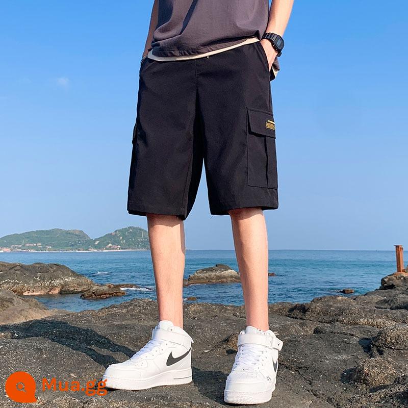 Jeanswest dụng cụ giản dị quần short nam hợp thời trang thương hiệu rộng rãi mùa hè mỏng băng lụa thể thao nam năm điểm năm điểm quần - MLS-DK315 Quần Jean Tây đen