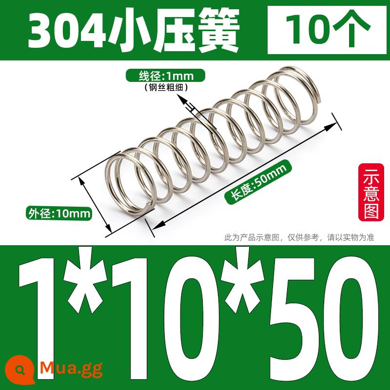 Thép không gỉ 304 lò xo nhỏ lò xo giảm xóc lò xo nén lò xo mềm trở lại lỗ lò xo áp lực tùy chỉnh 1/1.2/1.5 - 1*10*50(10 cái)