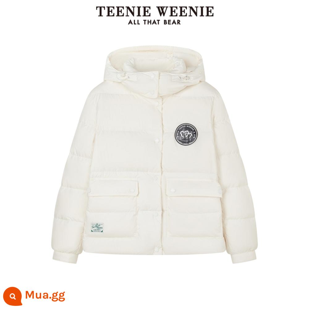 [Phong cách tương tự như Zhao Lusi] TeenieWeenie Bear Winter New Bread Jacket Goose Down Light Down Jacket - Ngà voi