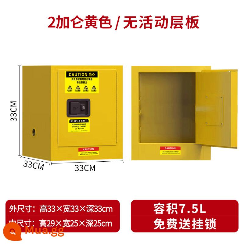 Nội các vụ nổ công nghiệp Fireproof 12 gallon Dòng dễ cháy Tủ an toàn hóa học tủ lưu trữ rượu - 2 gallon dày màu vàng/có ổ khóa