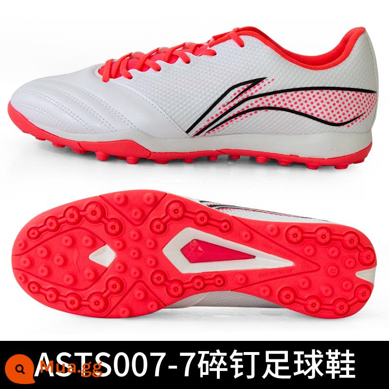 Giày đá bóng Li Ning nam đinh gãy người lớn trẻ em giày tập bóng đá nam nữ học sinh tiểu học thanh niên tf sneakers - Móng tay microfiber màu đỏ huỳnh quang 011-7