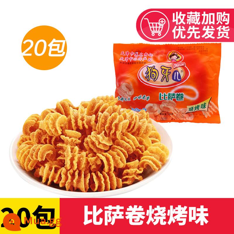 Dog Yaer Pizza Rolls 60 Gói Cơm Giòn Hoài Cổ 8090 Hoài Niệm Tuổi Thơ Đồ Ăn Nhẹ Giải Trí Đồ Ăn Nhẹ Ký Túc Xá - [Tổng cộng 20 gói] Mua 10 gói bánh pizza cuộn tặng 10 gói.