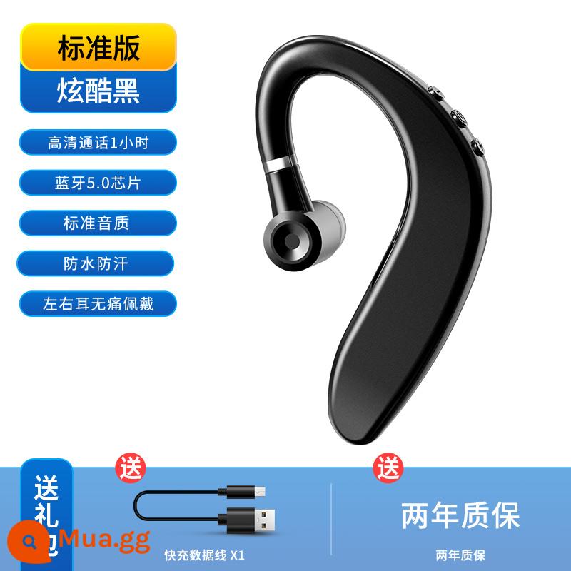 Tai nghe Bluetooth treo một tai 2022 cao cấp mới không dây thực sự cao cấp loại bỏ tiếng ồn không đau đeo lâu không đau kiểu thể thao lái xe chuyên dụng thời lượng pin siêu dài cho nam và nữ phù hợp với Apple vivo Huawei oppo - [Phiên bản tiêu chuẩn] Cool Black (chip Bluetooth 5.0 + gọi 1 giờ)