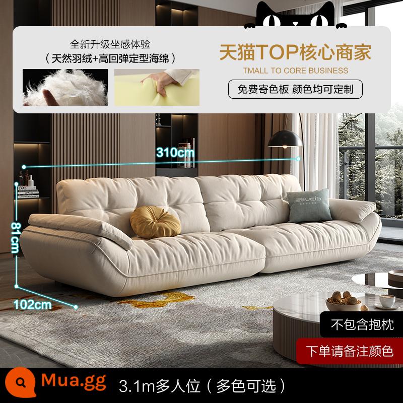 Nhúng mèo cào vải công nghệ sofa vải phòng khách chung cư nhỏ đơn giản hiện đại ánh sáng sang trọng màu kem phong cách hàng thẳng sofa mây - [Ngà] Ghế đa năng 3,1m