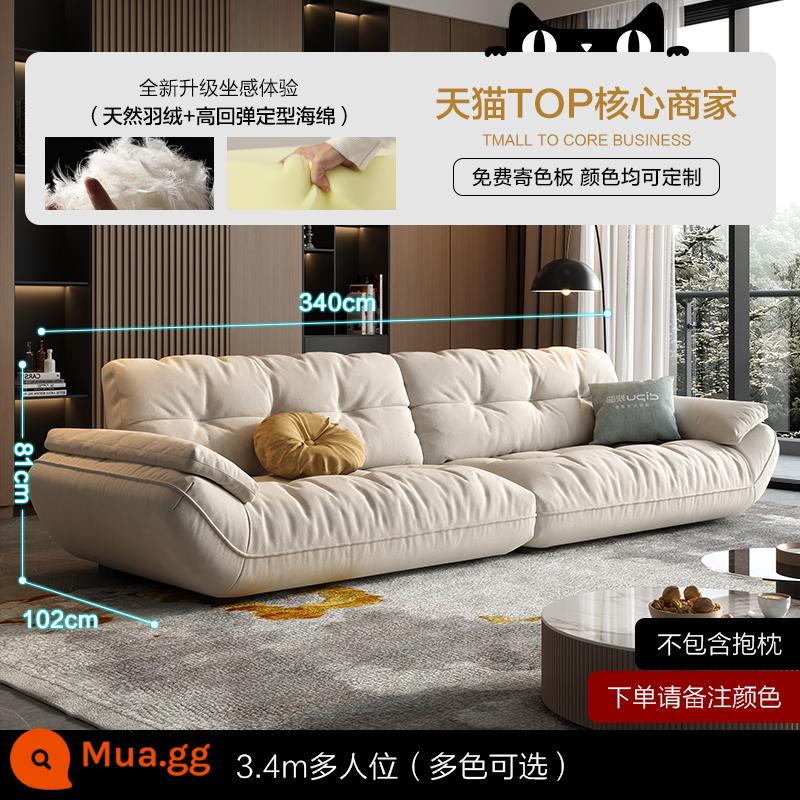 Nhúng mèo cào vải công nghệ sofa vải phòng khách chung cư nhỏ đơn giản hiện đại ánh sáng sang trọng màu kem phong cách hàng thẳng sofa mây - [Ngà] Ghế đa năng 3,4m