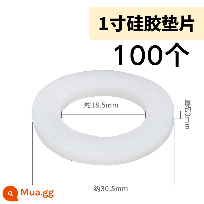 4 phút 6 phút 1 inch silicone con dấu cao su đệm máy nước nóng ống thổi vòi hoa sen ống nước da phẳng máy giặt - Miếng đệm silicon 1 inch [100 miếng]