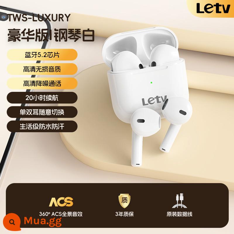 Tai nghe Bluetooth bán trong tai không dây LeTV True 2024 mẫu mới phù hợp cho Apple Huawei oppo Huaqiangbei - Màu trắng丨Phiên bản cao cấp [Chất lượng âm thanh nổi HiFi + Ghép nối nhanh nắp mở + Cuộc gọi giảm tiếng ồn]