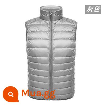 Cao Cấp Ánh Sáng Và Ánh Sáng Xuống Áo Khoác Nam Cổ Đứng Áo Vest Lót Vest Vai Trắng Vịt Xuống Áo Khoác Di Động - xám