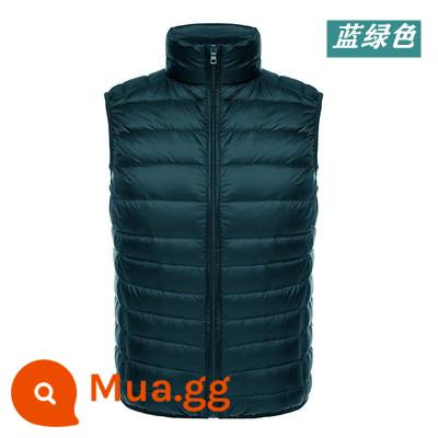 Cao Cấp Ánh Sáng Và Ánh Sáng Xuống Áo Khoác Nam Cổ Đứng Áo Vest Lót Vest Vai Trắng Vịt Xuống Áo Khoác Di Động - xanh lam