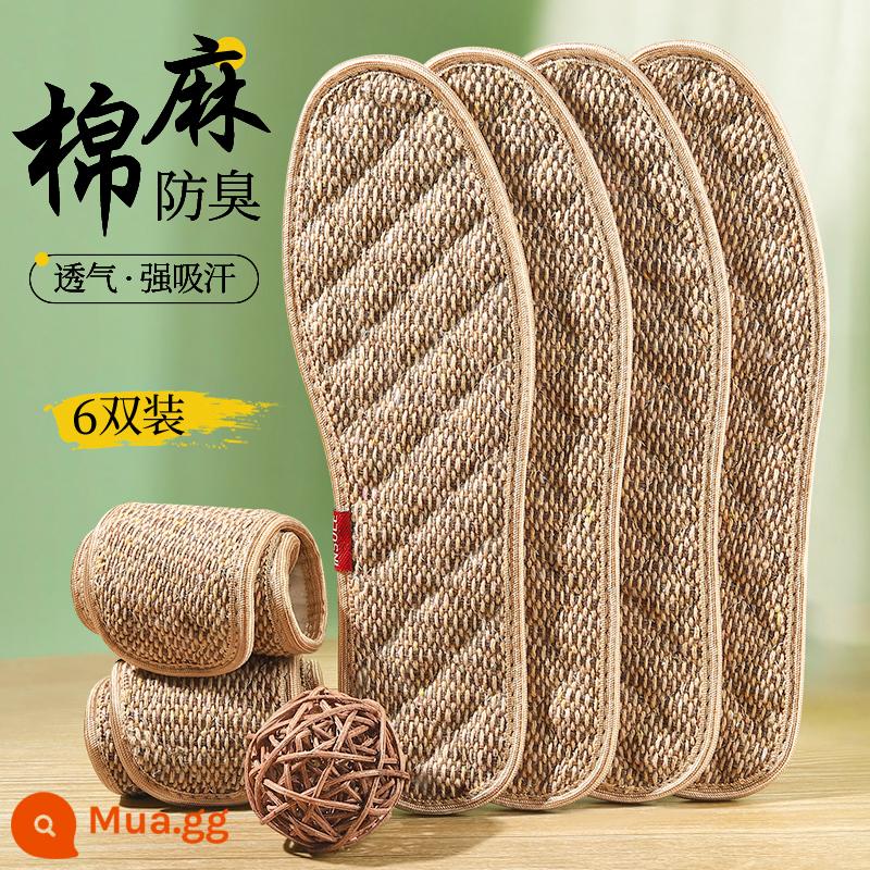 Lót cotton và sợi gai dầu cho nam và nữ thấm mồ hôi khử mùi thoáng khí khử mùi đáy siêu mềm thoải mái giày da chân thủ công chống mồ hôi đặc biệt mùa hè - 6 đôi] Chất khử mùi cotton và lanh mới nâng cấp và thấm hút mồ hôi mạnh