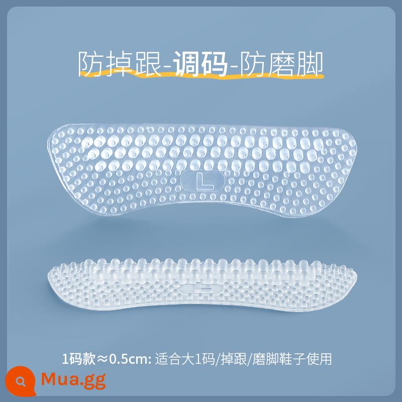 4d silicone chống mài mòn chân tạo tác miếng dán gót giày nữ gót chống rơi miếng dán gót giày cao gót thay đổi lớn miếng đệm nửa kích thước nhỏ - 3 đôi] Trong suốt dày 5mm