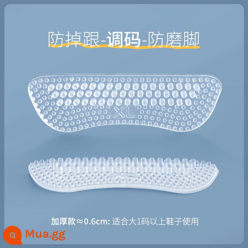 4d silicone chống mài mòn chân tạo tác miếng dán gót giày nữ gót chống rơi miếng dán gót giày cao gót thay đổi lớn miếng đệm nửa kích thước nhỏ - 3 đôi] Trong suốt, dày 6 mm