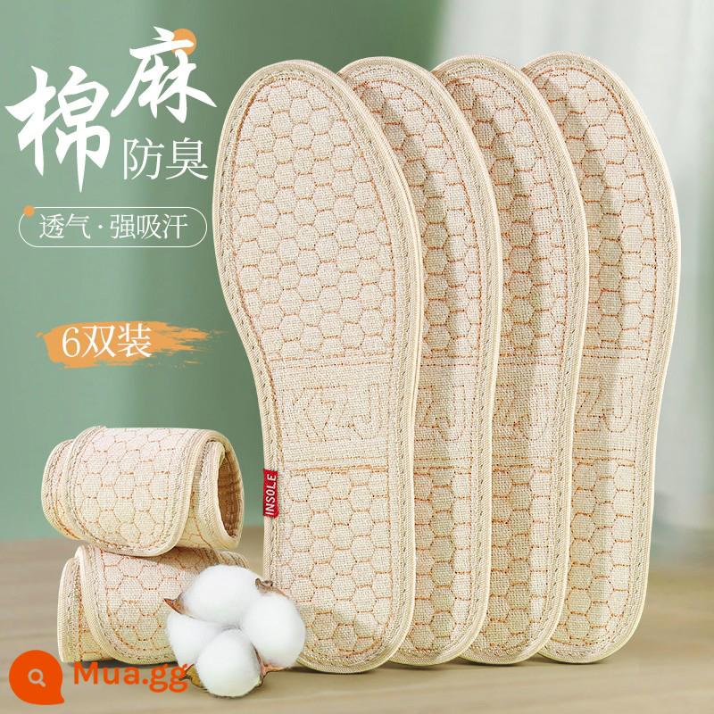 Lót cotton và sợi gai dầu cho nam và nữ thấm mồ hôi khử mùi thoáng khí khử mùi đáy siêu mềm thoải mái giày da chân thủ công chống mồ hôi đặc biệt mùa hè - 6 đôi] Vải cotton nguyên chất thấm hút mồ hôi và khử mùi, màu hoa mai